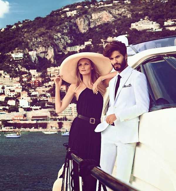 A couple on the yacht