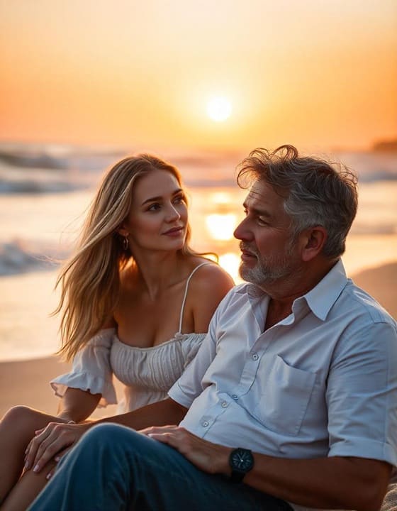 A sugar baby is sitting close to a sugar daddy